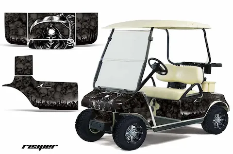 Club Car golf cart with the Reaper graphic kit